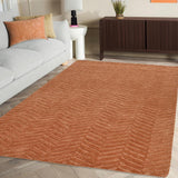 Modern Herringbone Chevron Collection Area Rug - Handmade Wool Carpet
