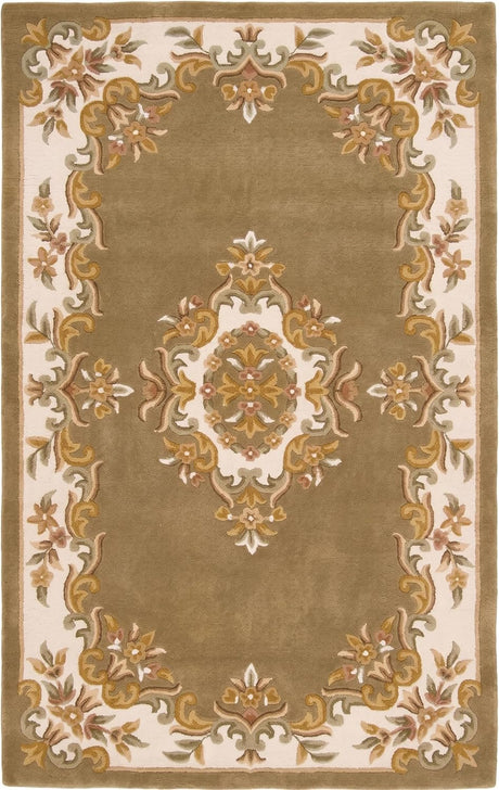 Handmade Traditional Wool Rug | Floral Medallion Border Design