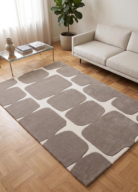 Modern Wool Rug – Hand-Tufted, Soft & Thick | Abstract Geometric Design