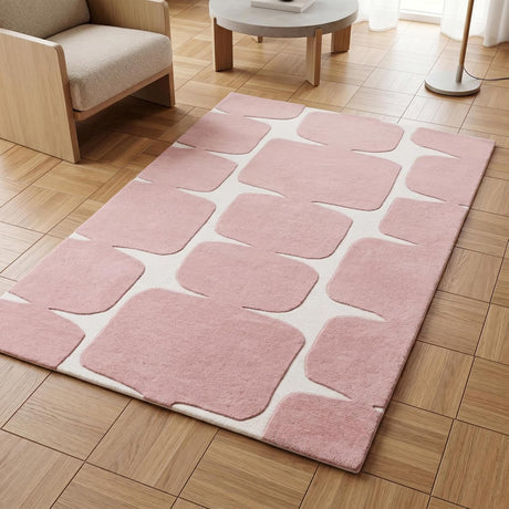 Modern Wool Rug – Hand-Tufted, Soft & Thick | Abstract Geometric Design