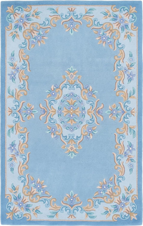 Handmade Traditional Wool Rug | Floral Medallion Border Design