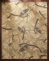 Hand Tufted Wool Rug, Floral Butterfly Botanical Pattern