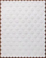 Hand Tufted Wool Rug, Floral Botanical Pattern with Scalloped