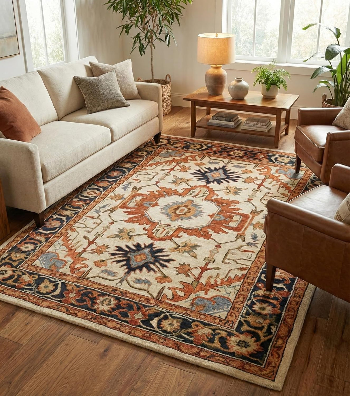 Traditional Handmade Oushak Wool Area Rug