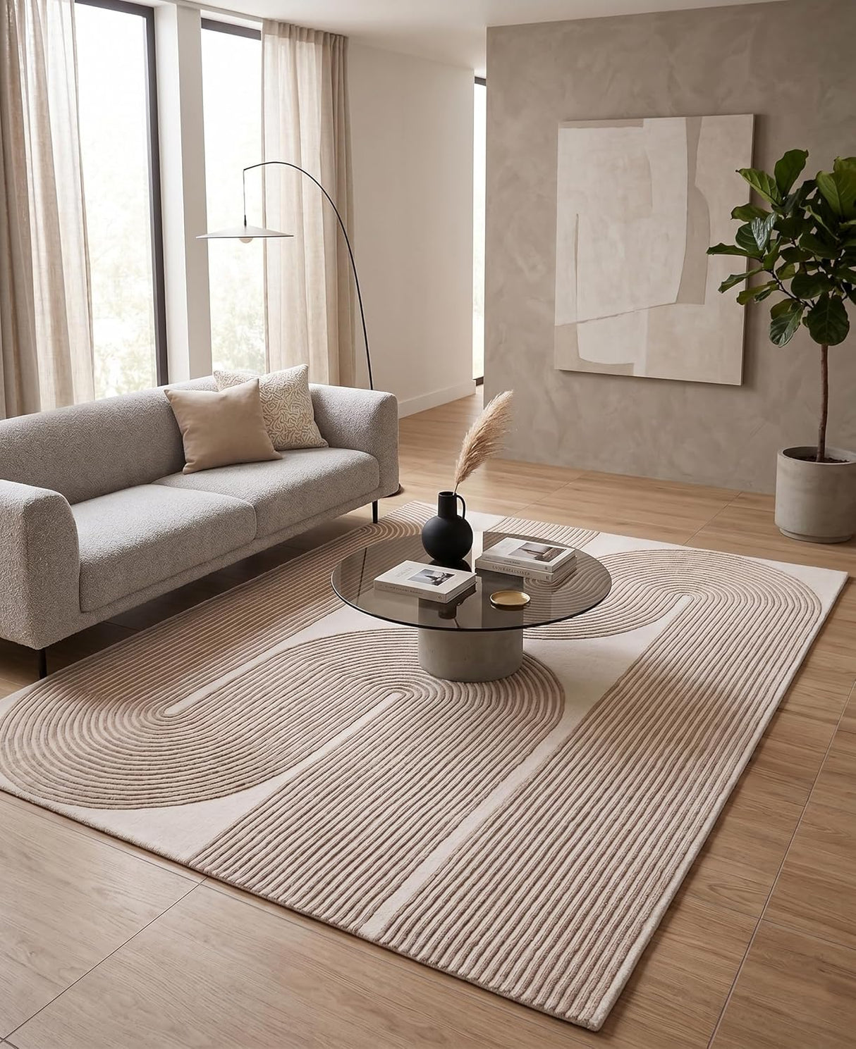 Gold, Ink & Olive Modern Hand-Tufted Wool Area Rug