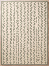 Hand-Tufted Wool Area Rug, Botanical Vine Pattern, Soft Thick Wool Carpet