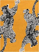 Climbing Jaguar Modern Handmade Wool Area Rug