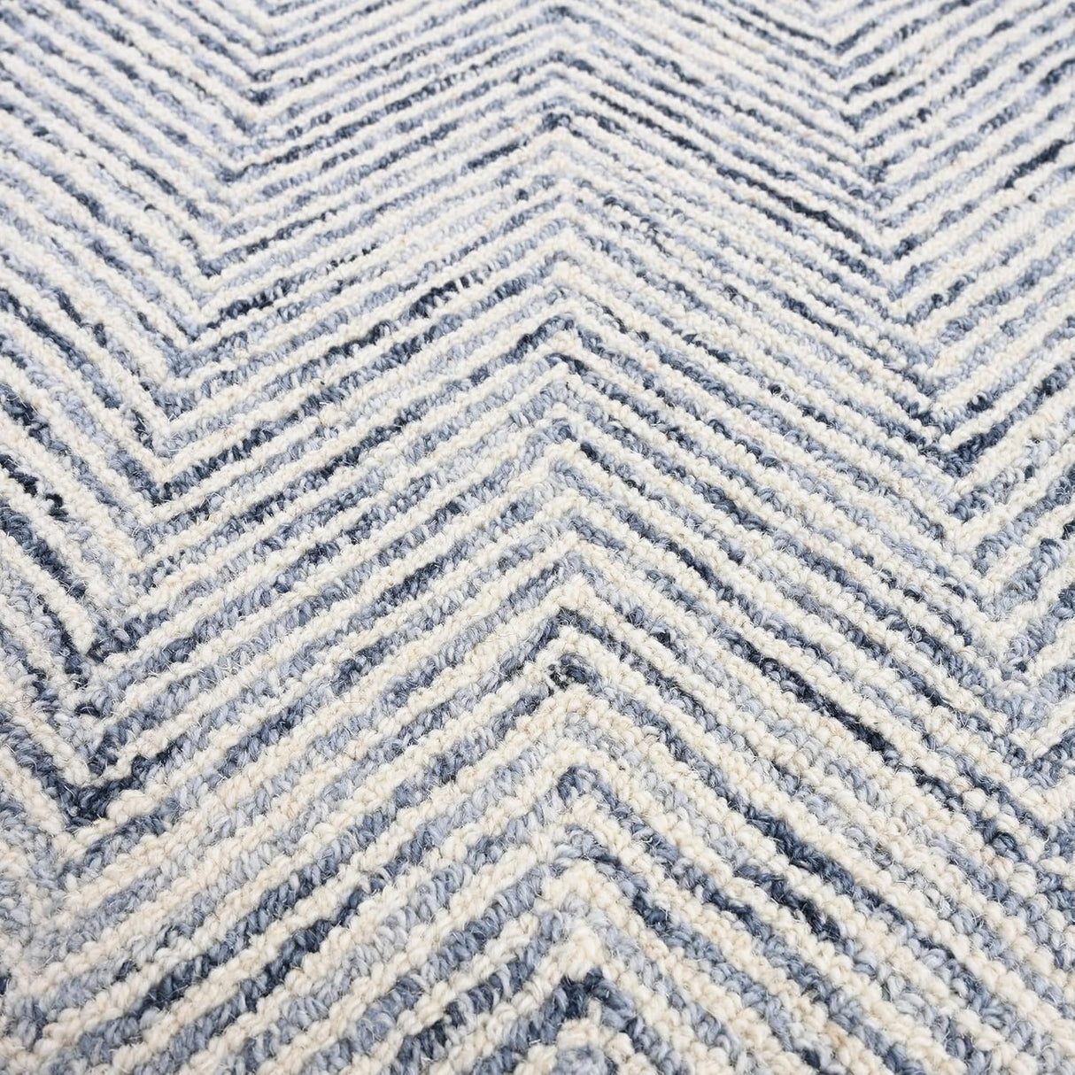 Modern Herringbone Chevron Collection Handmade Wool Rug