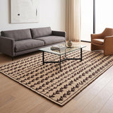Hand-Tufted Wool Area Rug, Botanical Vine Pattern, Soft Thick Wool Carpet