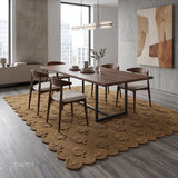 Hand Tufted Wool Rug, Floral Botanical Pattern with Scalloped