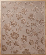 Hand Tufted Floral Wool Area Rug, Raised Botanical Carved Design