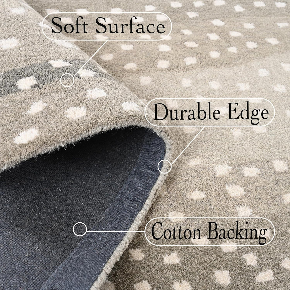 Antelope Cheetah Blue – Contemporary Handmade 100% Wool Area Rug