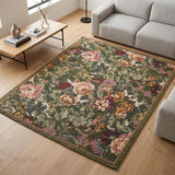 Floral Garden Hand Tufted Wool Area Rug with Botanical Bloom Pattern