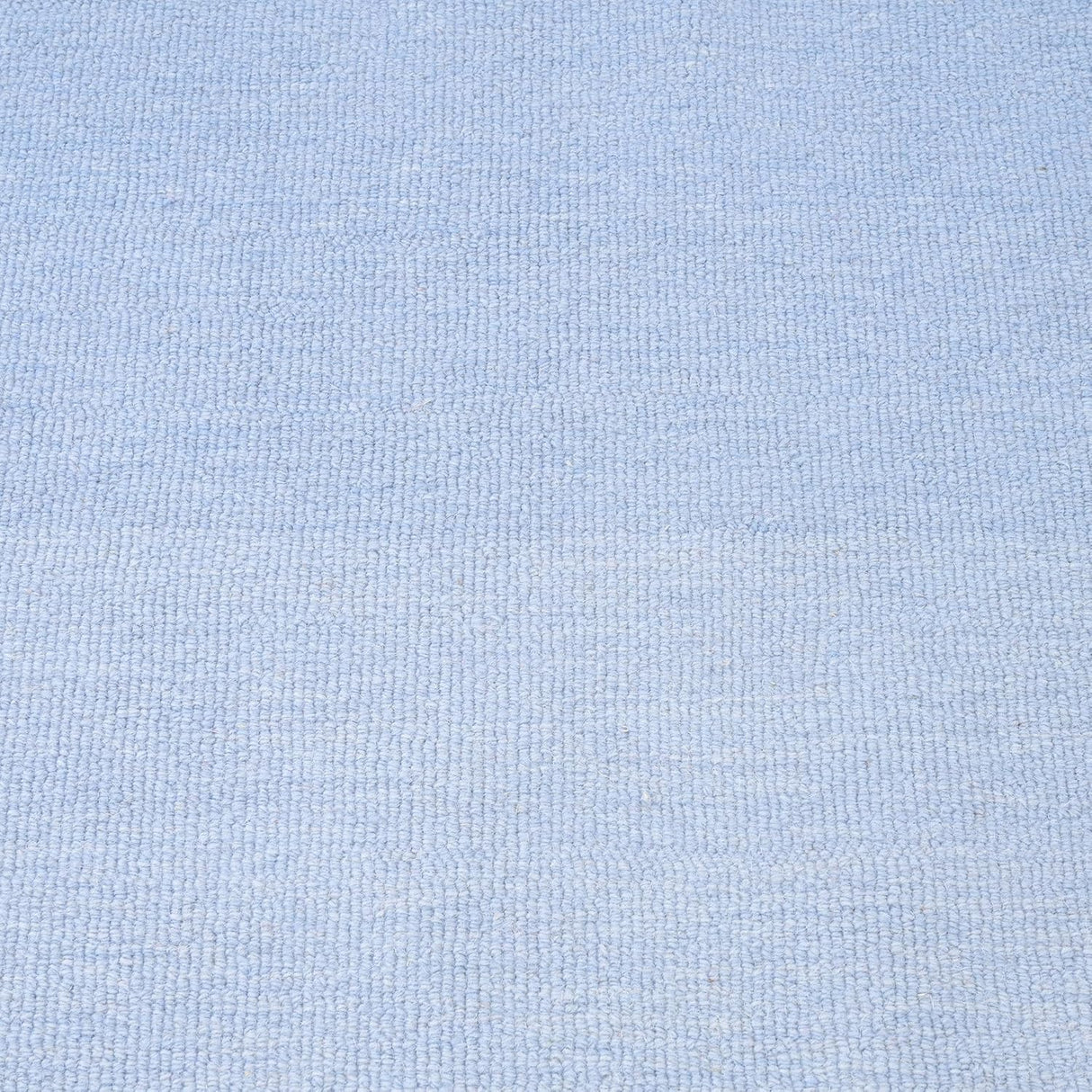 Handcrafted Soft Blue Scalloped Wool Rug - 100% Wool Plush Carpet, Durable & Thick Textured Weave Rugs