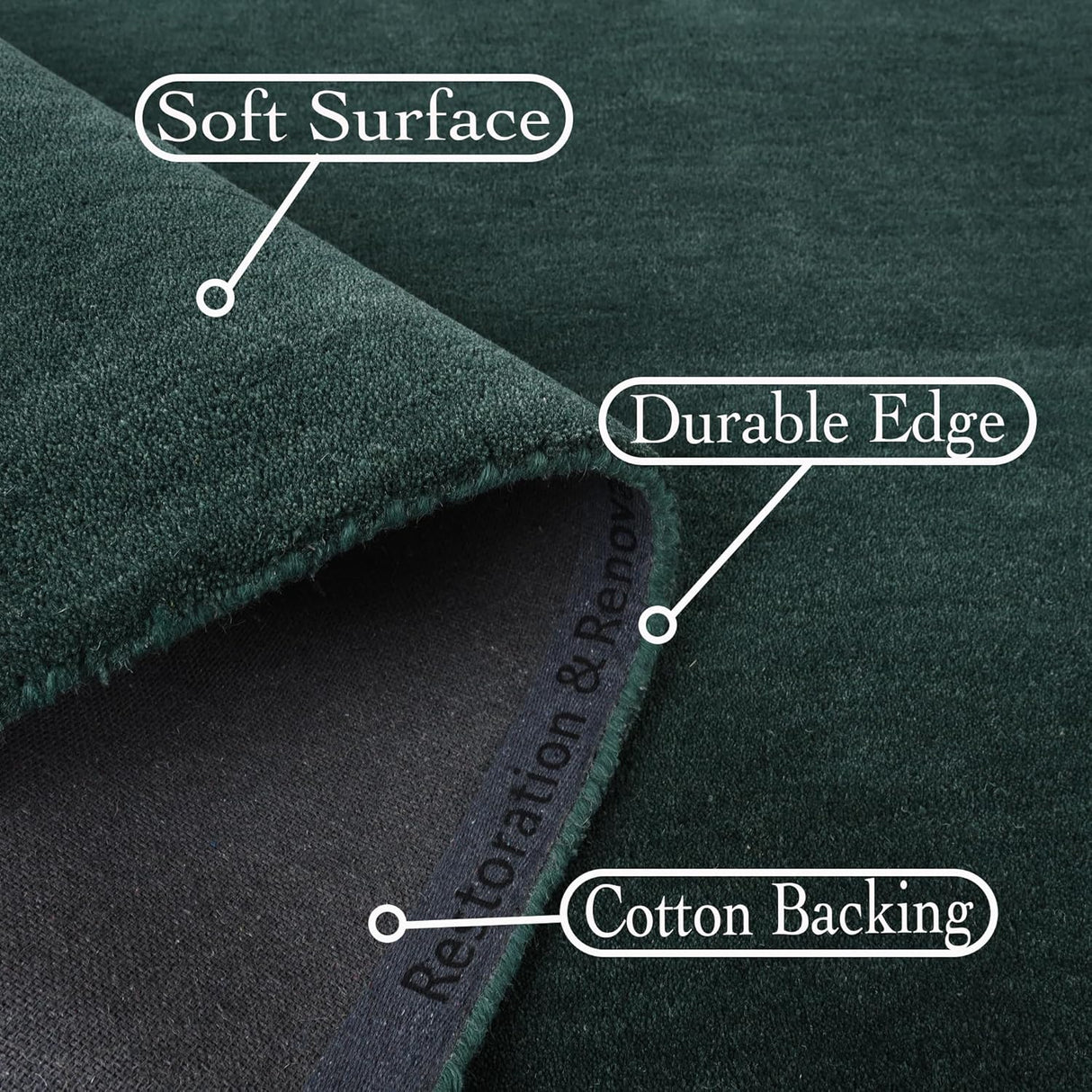 Modern Oval Shape Wool Rug - Irregular Shaped