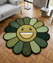 Hand Tufted Wool Area Rug Flower Shape Cartoon Face Design