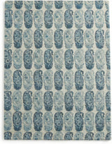 Hand-Tufted Area Rug with Blue Paisley Design