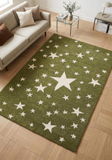 Hand-Tufted Star Wool Rug for Kids | Soft, Thick & Durable Starry Night Design