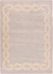Hand-Tufted Wool Rug - Intricate White Vine Border Carpet