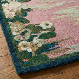 Hand-Tufted 100% Wool Rug – Swan Lake Scenic Floral Design