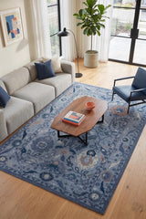 Handmade Wool Area Rug Traditional Floral Medallion Design