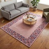 Hand-Tufted Wool Area Rug, Geometric Border,