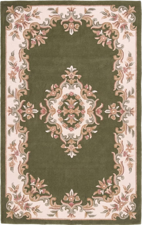 Handmade Traditional Wool Rug | Floral Medallion Border Design