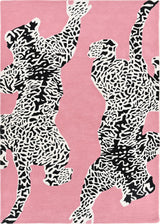 Climbing Jaguar Modern Handmade Wool Area Rug