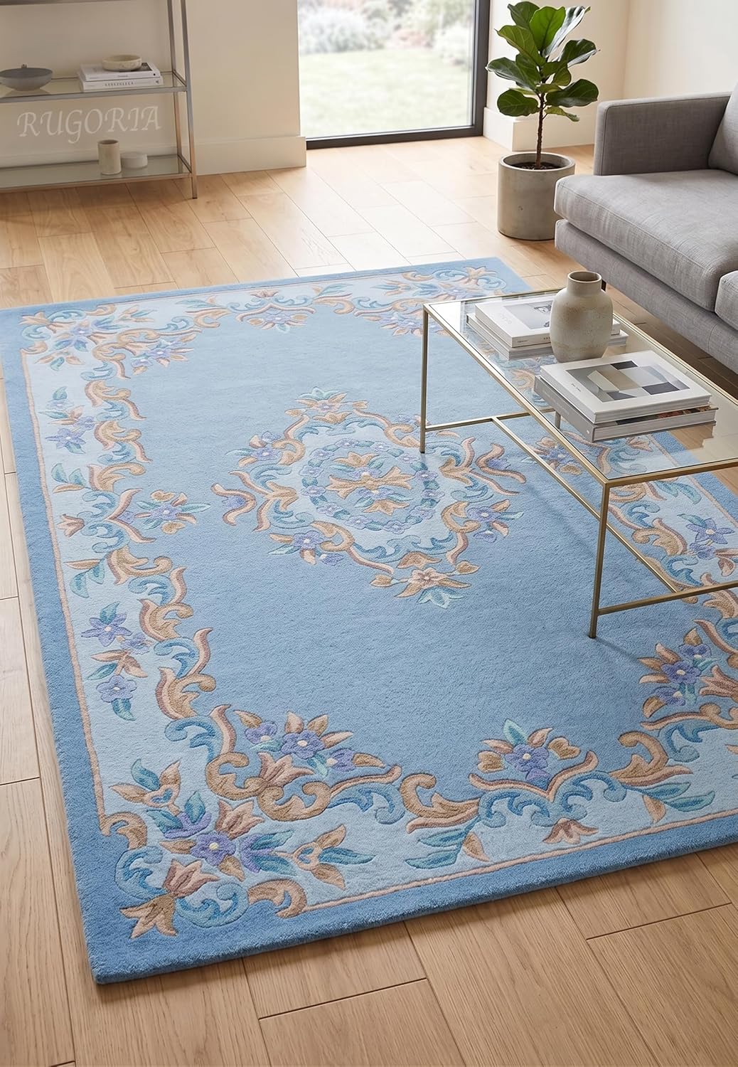 Handmade Traditional Wool Rug | Floral Medallion Border Design