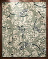 Hand Tufted Wool Rug, Floral Butterfly Botanical Pattern