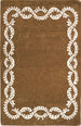 Hand-Tufted Wool Area Rug - Intricate White Vine Border, 100% Wool, Plush, Thick & Soft Carpet
