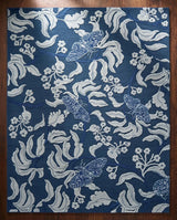 Hand Tufted Wool Rug, Floral Butterfly Botanical Pattern