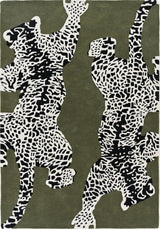 Climbing Jaguar Modern Handmade Wool Area Rug
