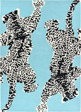 Climbing Jaguar Modern Handmade Wool Area Rug