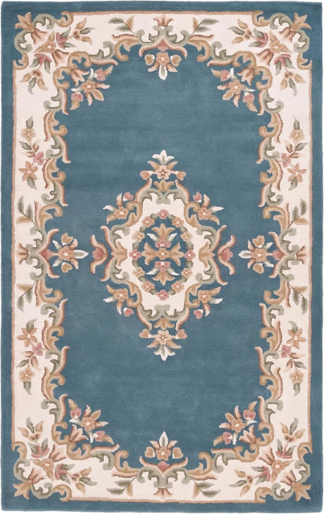 Handmade Traditional Wool Rug | Floral Medallion Border Design