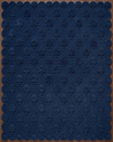 Hand Tufted Wool Rug, Floral Botanical Pattern with Scalloped