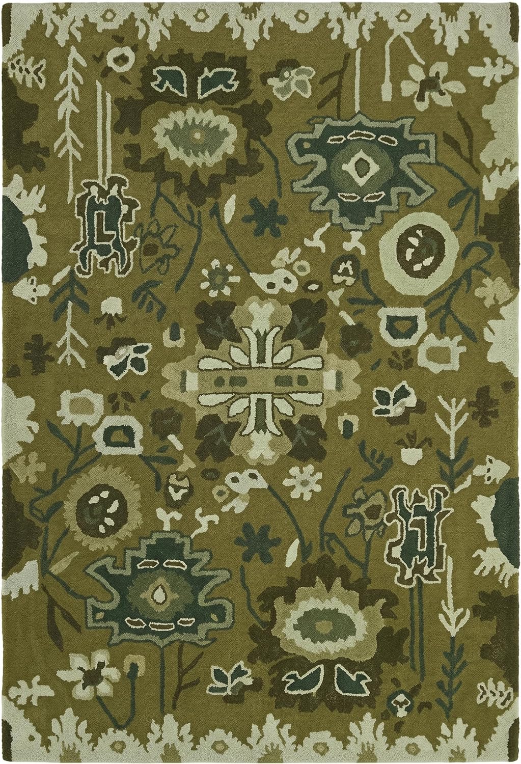 Handmade Oushak Wool Area Rug – Featuring Floral and Botanical Patterns in Soft Tones