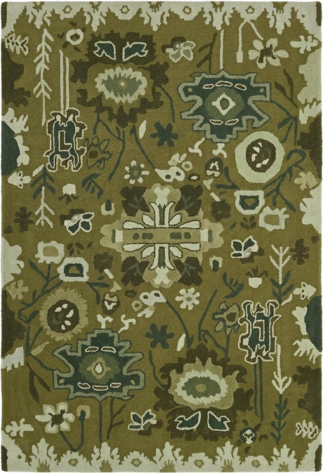 Handmade Oushak Wool Area Rug – Featuring Floral and Botanical Patterns in Soft Tones