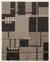 Hand-Tufted Wool Area Rug, Modern Patchwork Geometric Design