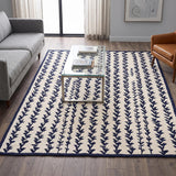 Hand-Tufted Wool Area Rug, Botanical Vine Pattern, Soft Thick Wool Carpet