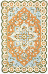 Traditional Hand-Tufted Wool Rug – Vintage Floral Medallion Pattern