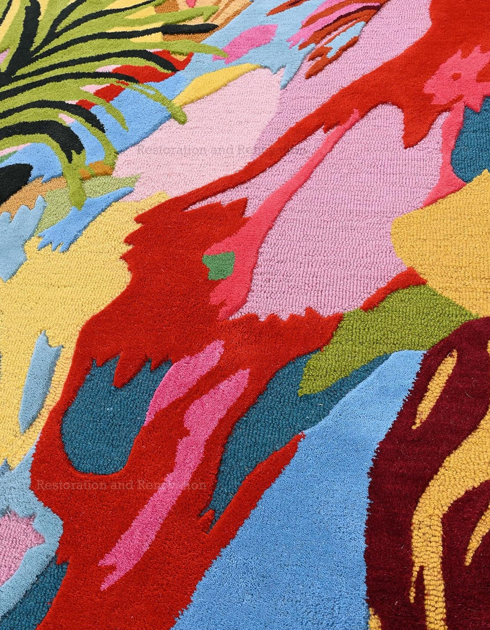 Colorful Wool Rug Handmade Colorful Wool Area Rug - Vibrant Floral Design