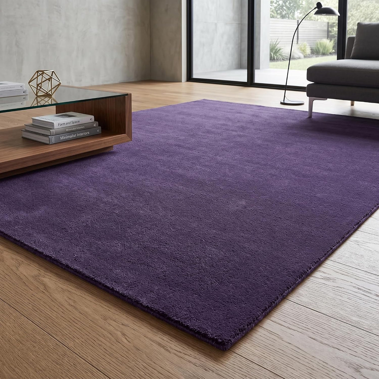 Solid Hand Tufted Wool Area Rug, Soft Plush Carpet