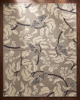 Hand Tufted Wool Rug, Floral Butterfly Botanical Pattern