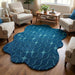 Hand-Tufted Abstract Wool Rug Wavy Pattern Irregular Organic Shape