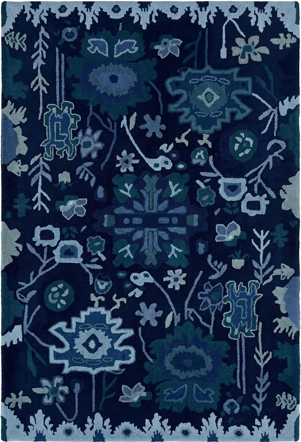 Handmade Oushak Wool Area Rug – Featuring Floral and Botanical Patterns in Soft Tones