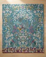 Hand-Tufted Wool Area Rug  Floral Botanical Garden Design