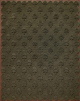 Hand Tufted Wool Rug, Floral Botanical Pattern with Scalloped