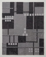 Hand-Tufted Wool Area Rug, Modern Patchwork Geometric Design