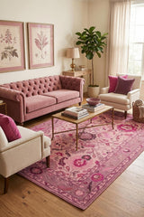 Handmade Wool Area Rug Traditional Floral Medallion Design